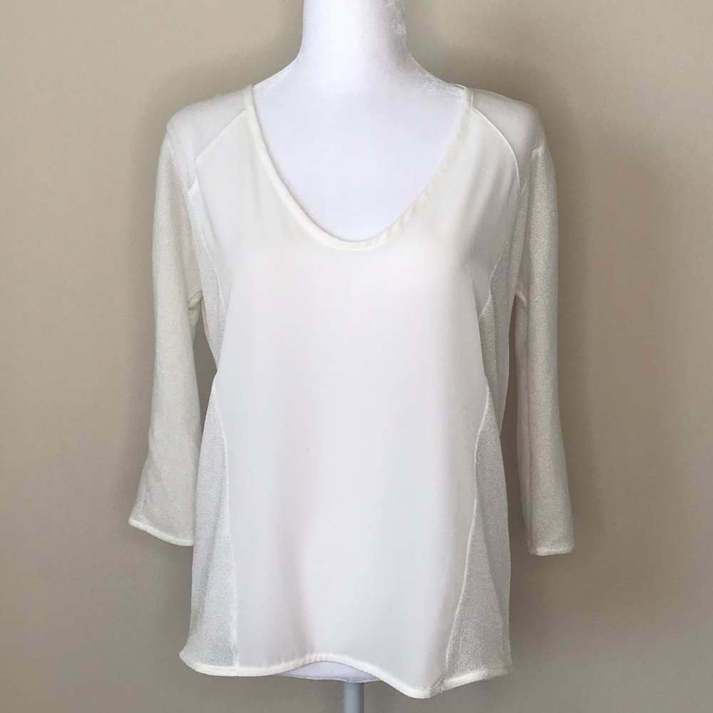 Zara White Long Sleeve Top